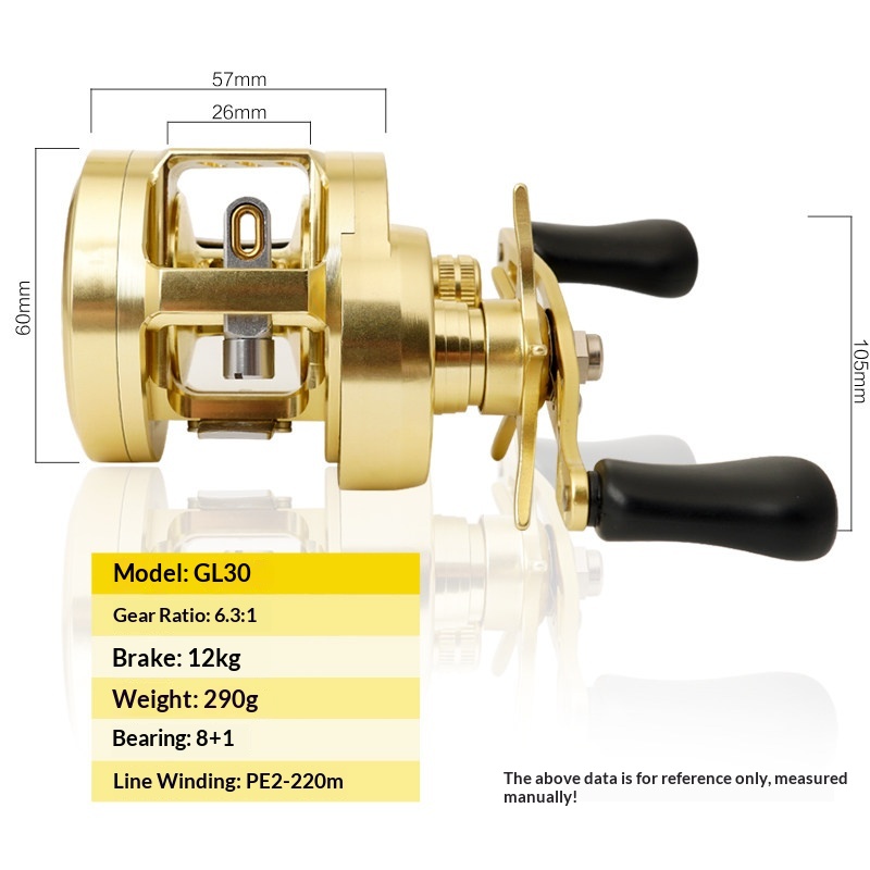 GL30 Reel Drum Baitcasting Mag - Trolling Reel ulasan dan harga